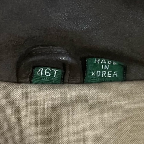 Vintage Hunt Club Leather Jacket Size 46T Brown Soft Leather Full Zip Pockets - Picture 7 of 10